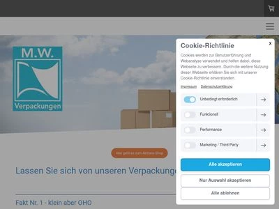 Website von M.W. Verpackungen