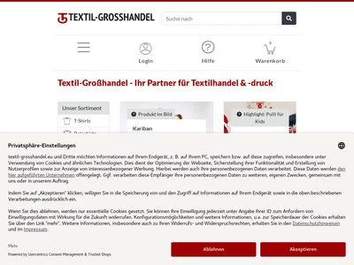 Website von Textil-Grosshandel Hastedt eCommerce GmbH