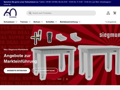 Website von Kagerer Schweißfachhandels GmbH