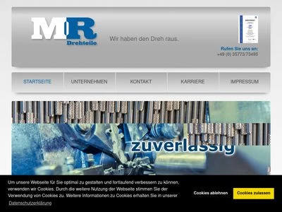 Website von M+R Drehteile GmbH