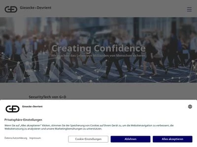 Website von Giesecke+Devrient GmbH 