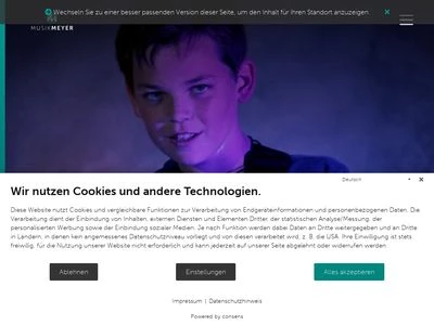 Website von Musik Meyer GmbH