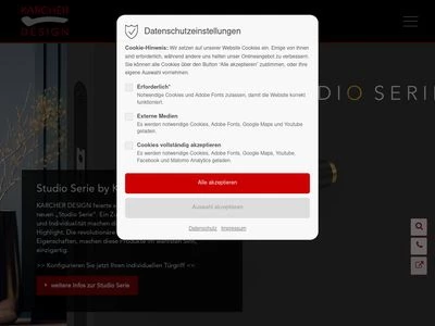Website von Karcher GmbH Design-Beschläge