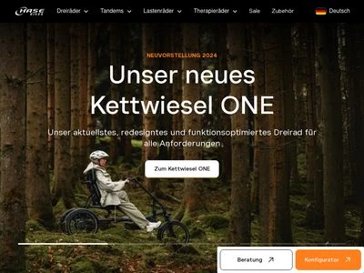 Website von Hase Spezialräder