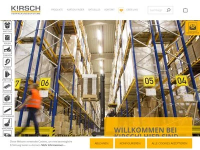 Website von Kirsch Verpackungssysteme Handels- und Vertriebsgesellschaft mbH