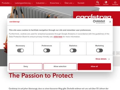 Website von Cordstrap GmbH