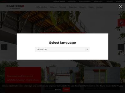 Website von Hünnebeck Deutschland GmbH