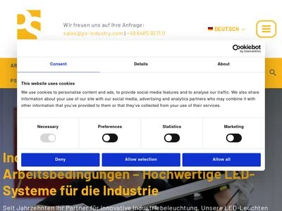 Website von Pfeifer und Seibel GmbH