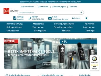 Website von Hilger u. Kern GmbH Industrietechnik