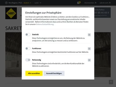 Website von SAKRET Trockenbaustoffe Europa GmbH & Co. KG