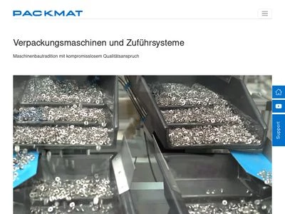 Website von Packmat Maschinenbau GmbH