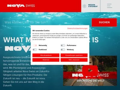 Website von Nova Werke AG