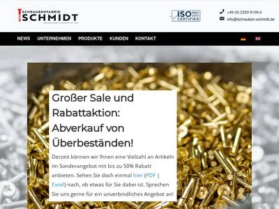 Website von Schraubenfabrik Schmidt GmbH