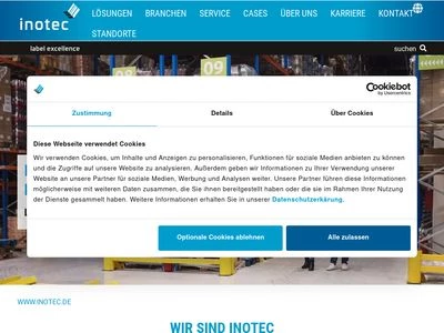 Website von inotec Barcode Security GmbH