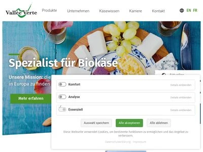 Website von Vallée Verte Handelsgesellschaft für Naturprodukte mbH