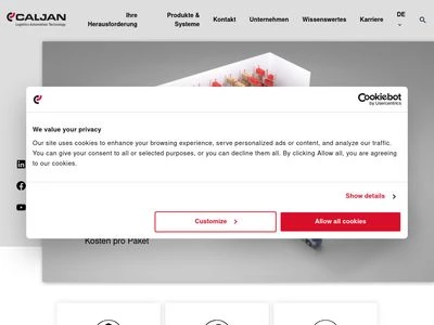 Website von Caljan Rite-Hite GmbH