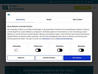 Website von Manupackaging Deutschland GmbH