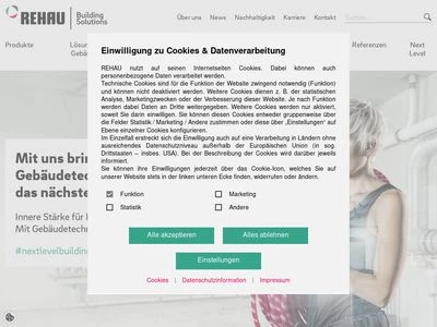 Website von Rehau AG + Co