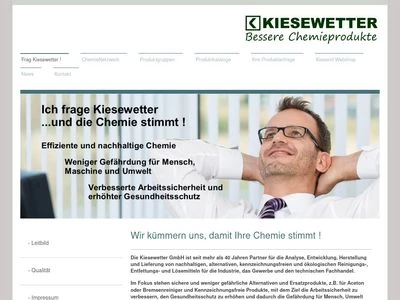 Website von Kiesewetter GmbH...und die Chemie stimmt