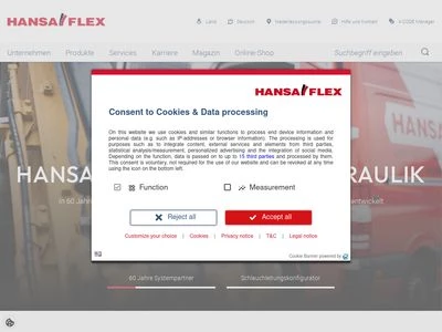 Website von HANSA-FLEX AG