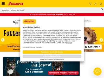 Website von Josera petfood GmbH & Co. KG