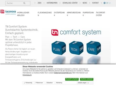 Website von Taconova Group AG