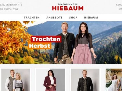 Website von Trachtenmode Hiebaum GmbH