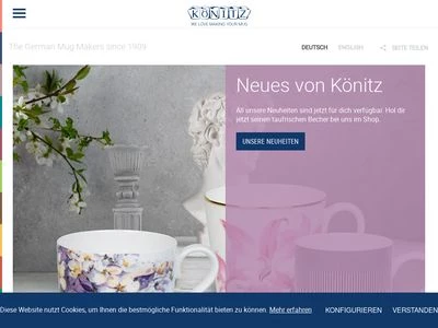 Website von Könitz Porzellan GmbH