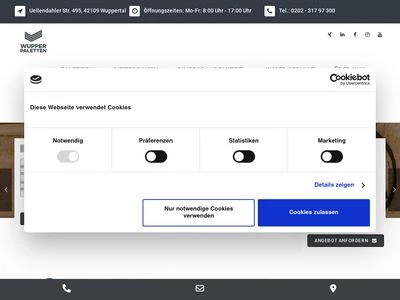 Website von Wupper-Paletten GmbH