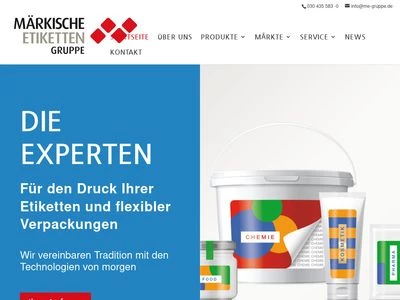 Website von Märkische Etiketten GmbH