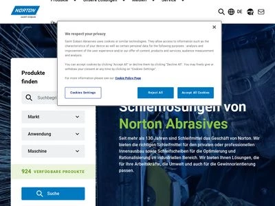 Website von Norton | Saint-Gobain Abrasives GmbH