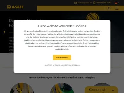 Website von A-Safe GmbH