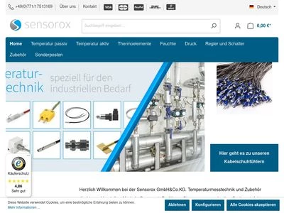 Website von Sensorox GmbH & Co.KG