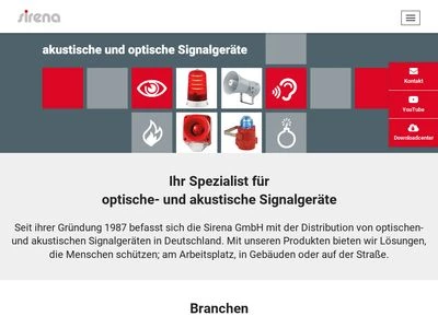 Website von sirena Handelsgesellschaft mbH