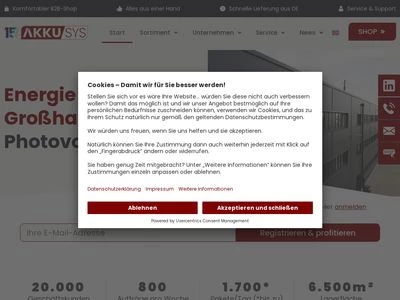 Website von AKKU SYS Akkumulator- und Batterietechnik Nord GmbH