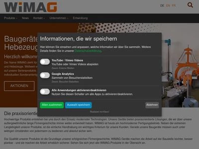 Website von WIMAG GmbH