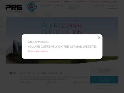 Website von PRG Präzisions-Rührer GmbH