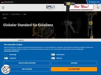 Website von COLUMBUS McKINNON Industrial Products GmbH