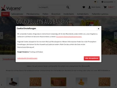 Website von Vulcano Brennstoffe GmbH