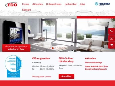 Website von EDO Elektrogroßhandel GmbH & Co. Kurschat und Schwarz KG