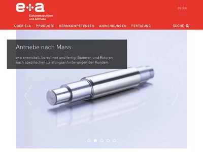 Website von e+a Elektromaschinen und Antriebe AG