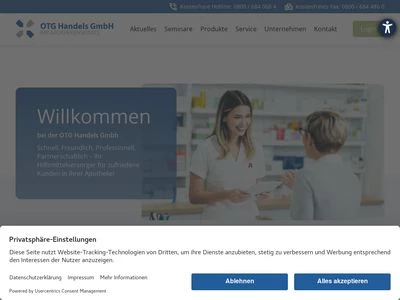 Website von OTG Handels GmbH