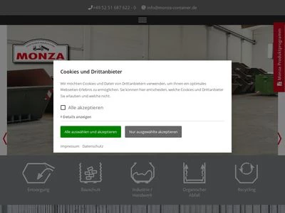 Website von Monza Deutschland GmbH