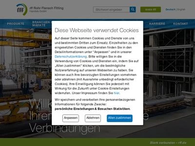 Website von rff Rohr Flansch Fitting Handels GmbH