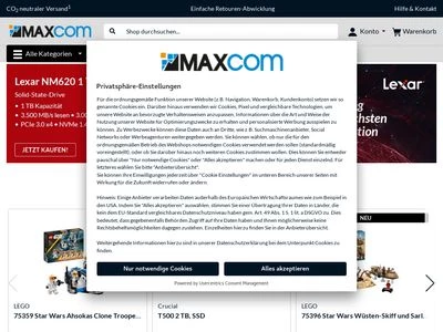 Website von MAXCOM Computer Systems Deutschland GmbH