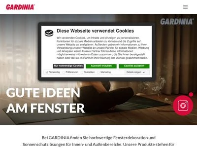 Website von GARDINIA Home Decor GmbH