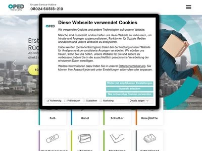 Website von OPED GmbH