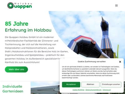 Website von B. Quappen Holzbau GmbH & Co. KG