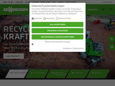 Website von SENNEBOGEN Maschinenfabrik GmbH