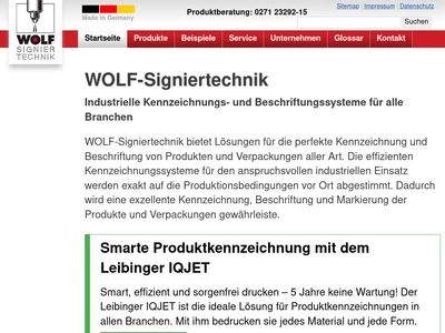 Website von Stempel-Wolf GmbH